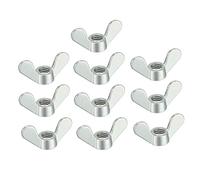 sourcing map M6 Wing Nuts Zinc Plated Fasteners Parts Screws Cymbals Butterfly Nut Silver Tone 10pcs