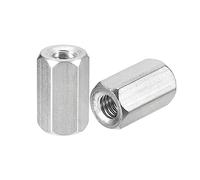 sourcing map M6 x 1-Pitch 20mm Length Coupling Nuts, 15pcs 304 Stainless Steel Metric Hex Rod Coupling Nuts