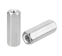 sourcing map M6 x 1-Pitch 35mm Length Coupling Nuts, 8pcs 304 Stainless Steel Metric Hex Rod Coupling Nuts