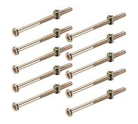 sourcing map M6 x 100mm Furniture Bolts Nut Set Hex Socket Screw 10 Sets | with Barrel Nuts Phillips-Slotted Zinc Plated Half Thread