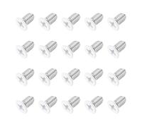 sourcing map M6 x 10mm Flat Countersunk Head Machine Screws 304 Stainless Steel Full Thread Phillips Drive Cross Screw for Furniture Connection Electrical Appliances (White, Pack of 20)