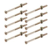 sourcing map M6 x 110mm Furniture Bolts Nut Set Hex Socket Screw with Barrel Nuts Phillips-Slotted Zinc Plated Half Thread 10 Sets