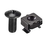 sourcing map M6 x 16mm Cage Nuts and Screws Carbon Steel for Rack Mount Server Shelve Cabinet Set of 25