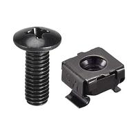 sourcing map M6 x 19mm Cage Nuts and Screws Carbon Steel for Rack Mount Server Shelve Cabinet Set of 10