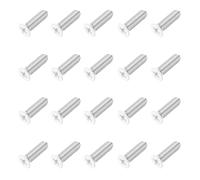 sourcing map M6 x 20mm Flat Countersunk Head Machine Screws 304 Stainless Steel Full Thread Phillips Drive Cross Screw for Furniture Connection Electrical Appliances (White, Pack of 20)