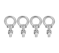 Sourcing Map M6 x 20mm Lifting Eye Bolt Set - 4 Sets With Nut Washer, 304 Stainless Steel Shoulder Ring for Hanging Items