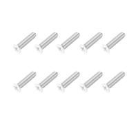 sourcing map M6 x 25mm Flat Countersunk Head Machine Screws 304 Stainless Steel Full Thread Phillips Drive Cross Screw for Furniture Connection Electrical Appliances (White, Pack of 10)