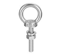 Sourcing Map M6 x 30mm 304 Stainless Steel Eye Bolt With Nut Washer, Shoulder Lifting Ring for Hanging Items