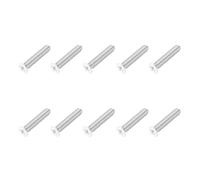 sourcing map M6 x 30mm Flat Countersunk Head Machine Screws 304 Stainless Steel Full Thread Phillips Drive Cross Screw for Furniture Connection Electrical Appliances (White, Pack of 10)