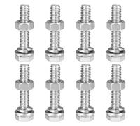 sourcing map M6 x 30mm Hex Head Screws Bolts, Nuts, Flat & Lock Washers Kits, 304 Stainless Steel Fully Thread Hexagon Bolts 8 Sets