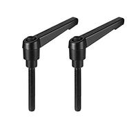 sourcing map M6 x 32mm Handle Adjustable Clamping Lever Thread Push Button Ratchet Male Threaded Stud Knobs Locking Rotating Screw Handles Quick Release Bolt Black 2pcs