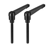 sourcing map M6 x 40mm Handle Adjustable Clamping Lever Thread Push Button Ratchet Male Threaded Stud Knobs Locking Rotating Screw Handles Quick Release Bolt Black 2pcs