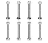 sourcing map M6 x 50mm 304 Stainless Steel Hex Head Screws Bolts, Nuts, Flat & Lock Washers Assortment Kit, Fully Threaded, Bright Finish for Home, Electronic, Machine, 8 Sets