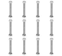 sourcing map M6 x 50mm 304 Stainless Steel Hex Head Screws Bolts, Nuts, Flat & Lock Washers Assortment Kit, Fully Threaded, Bright Finish for Home, Electronic, Machine, 12 Sets