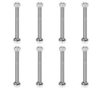 sourcing map M6 x 60mm 304 Stainless Steel Hex Head Screws Bolts, Nuts, Flat & Lock Washers Assortment Kit, Fully Threaded, Bright Finish for Home, Electronic, Machine, 8 Sets