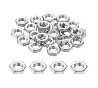 sourcing map M6x0.75mm Hex Nuts, 24Pcs 304 Stainless Steel Metric Fine Thread Hexagon Lock Nuts Fasteners for Machinery Automotive Industrial Use, 10mm / 0.39" Width 3.2mm / 0.13" Height