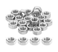 sourcing map M6x0.75mm Hex Nuts, 24Pcs 304 Stainless Steel Metric Fine Thread Hexagon Lock Nuts Fasteners for Machinery Automotive Industrial Use, 10mm / 0.39" Width 5mm / 0.2" Height