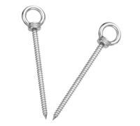 sourcing map M6x100mm Eye Hooks 5.1x1.1x1.1 Inch 304 Stainless Steel Eye Bolts Hammock Hooks for Screw Eyes Hanging Swing, Yoga Hammock Stand, Pack of 2