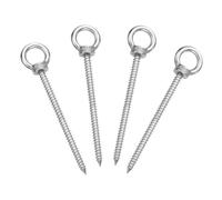 sourcing map M6x100mm Eye Hooks 5.1x1x1.1 Inch 304 Stainless Steel 4pcs | Eye Bolts,Hammock Hooks,for Screw Eyes Hanging Swing,Yoga Hammock Stand