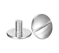 sourcing map M6x10mm Extra Large Flat Head Slotted Screws, 2pcs 304 Stainless Steel Round Head Bolts