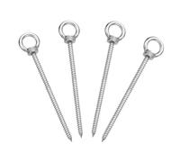 sourcing map M6x120mm Eye Hooks 5.9x1.1x1.1 Inch 304 Stainless Steel Eye Bolts Hammock Hooks for Screw Eyes Hanging Swing, Yoga Hammock Stand, Pack of 4