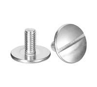 sourcing map M6x12mm Extra Large Flat Head Slotted Screws, 5pcs 304 Stainless Steel Round Head Bolts