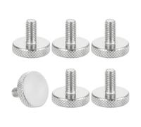 sourcing map M6x12mm Knurled Thumb Screws, 304 Stainless Steel Flat Head Thumb Screws Metric Diamond Knurled Head Bolts Grip Knobs Hand Tighten Thread Fasteners, 20mm Dia. 6 Pcs