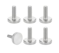 sourcing map M6x12mm Knurled Thumb Screws, 304 Stainless Steel Flat Head Thumb Screws Metric Diamond Knurled Head Bolts Grip Knobs Hand Tighten Thread Fasteners, 24mm Dia. 6 Pcs