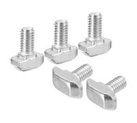 sourcing map M6x12mm T Slot Drop-in Bolt, 40Pcs Carbon Steel Nickel Plated Hammer Head T-Bolt T Shape Stud Sliding Screw for 30 Series Aluminum Profile