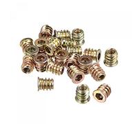 sourcing map M6x13mm Threaded Inserts for Wood Hex Socket Drive Furniture Screw-in Nut 24pcs