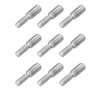 sourcing map M6x15mm to M8x15mm Double End Threaded Stud Screw Bolt, 9Pcs 304 Stainless Steel Thread Reducer Adapter for Furniture Machinery Assembly Fastener