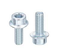 sourcing map M6x16mm Hex Socket Head Cap Screws, 30Pcs Carbon Steel Flanged Bolt Full Thread Screw Machine Screws for Machinery, Home Repairs and Fixtures