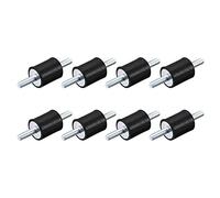 sourcing map M6x18mm Rubber Mounts, 8pcs Anti Vibration Isolator Studs Shock Absorber Male for Air Compressors, Garage Motor, Diesel Engines, 20x25mm
