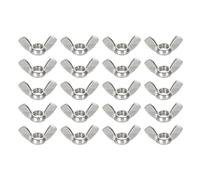 sourcing map M6x1mm Wing Nut 60 Pcs, 304 Stainless Steel Butterfly Wing Nuts Fasteners Parts Hand Twist Tighten Wing Nuts for Machinery Electronic Equipment DIY, Silver
