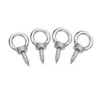 sourcing map M6x20mm Eye Hooks 2x1x1.1 Inch 304 Stainless Steel Eye Bolts Hammock Hooks for Screw Eyes Hanging Swing, Yoga Hammock Stand, Pack of 4