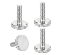 sourcing map M6x20mm Knurled Thumb Screws, 304 Stainless Steel Flat Head Thumb Screws Metric Diamond Knurled Head Bolts Grip Knobs Hand Tighten Thread Fasteners, 20mm Dia. 4 Pcs