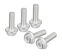 sourcing map M6x20mm Phillips Hex Head Flange Bolts, 10pcs 304 Stainless Steel Hexagon Phillips Flange Head Hex Bolts Machine Screws