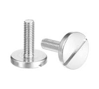 sourcing map M6x20mm Slotted Round Large Flat Head Screws, 2pcs 304 Stainless Steel Slotted Decoration Screws