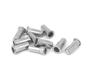 sourcing map M6x23mm 304 Stainless Steel Straight Knurled Closed End Rivet Nut Fastener 10pcs
