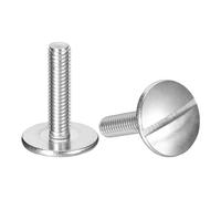 sourcing map M6x25mm Extra Large Flat Head Slotted Screws, 5pcs 304 Stainless Steel Round Head Bolts