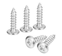 sourcing map M6x25mm Flat Head Phillips Drive Self Tapping Screws, 304 Stainless Steel Cross Drive Fastener Screws, Silver, Pack of 25