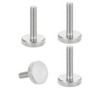sourcing map M6x25mm Knurled Thumb Screws, 304 Stainless Steel Flat Head Thumb Screws Metric Diamond Knurled Head Bolts Grip Knobs Hand Tighten Thread Fasteners, 20mm Dia. 4 Pcs