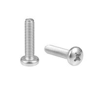 sourcing map M6x25mm Machine Screws Pan Phillips Cross Head Screw 304 Stainless Steel Fasteners Bolts 10Pcs
