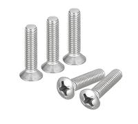 sourcing map M6x25mm Oval Head Phillips Machine Screws, 25pcs 304 Stainless Steel Slightly Raised Countersunk Head Screws