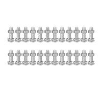 sourcing map M6x25mm Square Neck Carriage Bolts with Nuts & Washers, 24Set 304 Stainless Steel Round Head Square Neck Coach Bolt Screws, Silver Tone