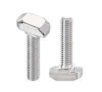 sourcing map M6x25mm T-Slot Drop-in Stud Sliding Bolt Screw Carbon Steel for 30 Series Aluminum Profile 10pcs