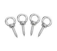 sourcing map M6x30mm Eye Hooks 2.2x1.1x1.1 Inch 304 Stainless Steel Eye Bolts Hammock Hooks for Screw Eyes Hanging Swing, Yoga Hammock Stand, Pack of 4