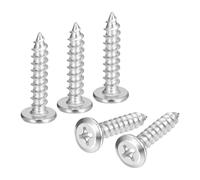 sourcing map M6x30mm Flat Head Phillips Drive Self Tapping Screws, 304 Stainless Steel Cross Drive Fastener Screws, Silver, Pack of 100