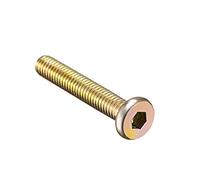 sourcing map M6x35mm Furniture Bolt Hex Socket Drive Round Head Screw Zinc Plated 20pcs