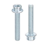 sourcing map M6x35mm Hex Socket Head Cap Screws, 30Pcs Carbon Steel Flanged Bolt Full Thread Screw Machine Screws for Machinery, Home Repairs and Fixtures